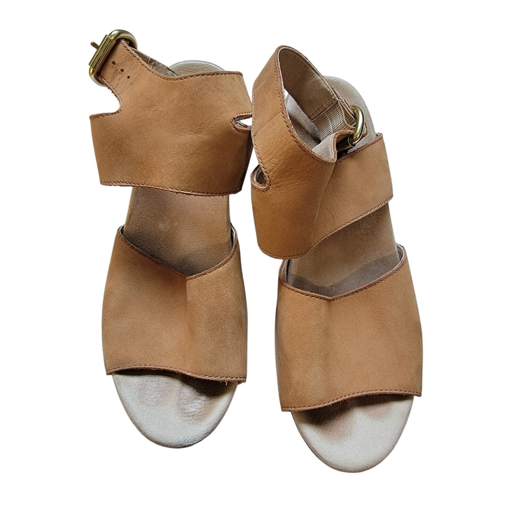 Dansko Minka Tan Leather Ankle Strap Clog Sandals Women 38 US 7.5-8 Studded